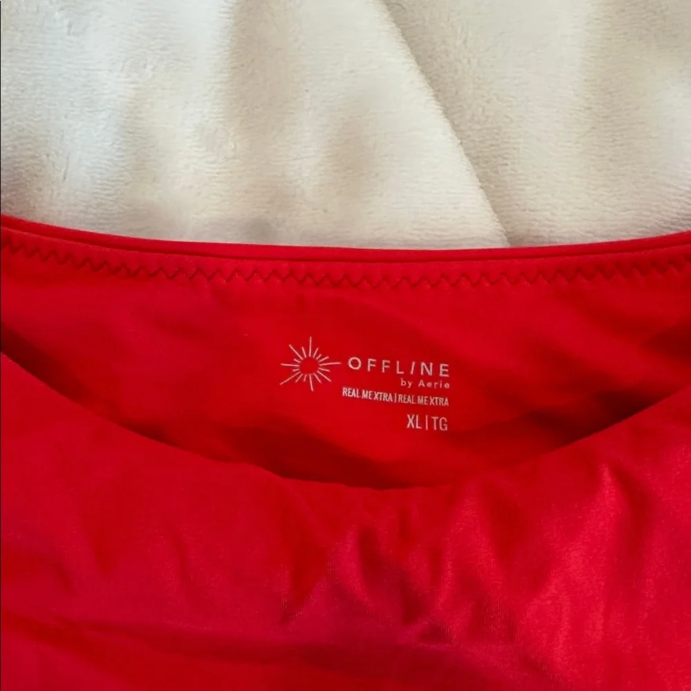 Aerie Vibrant Red Crop Top - Picture 2 of 4